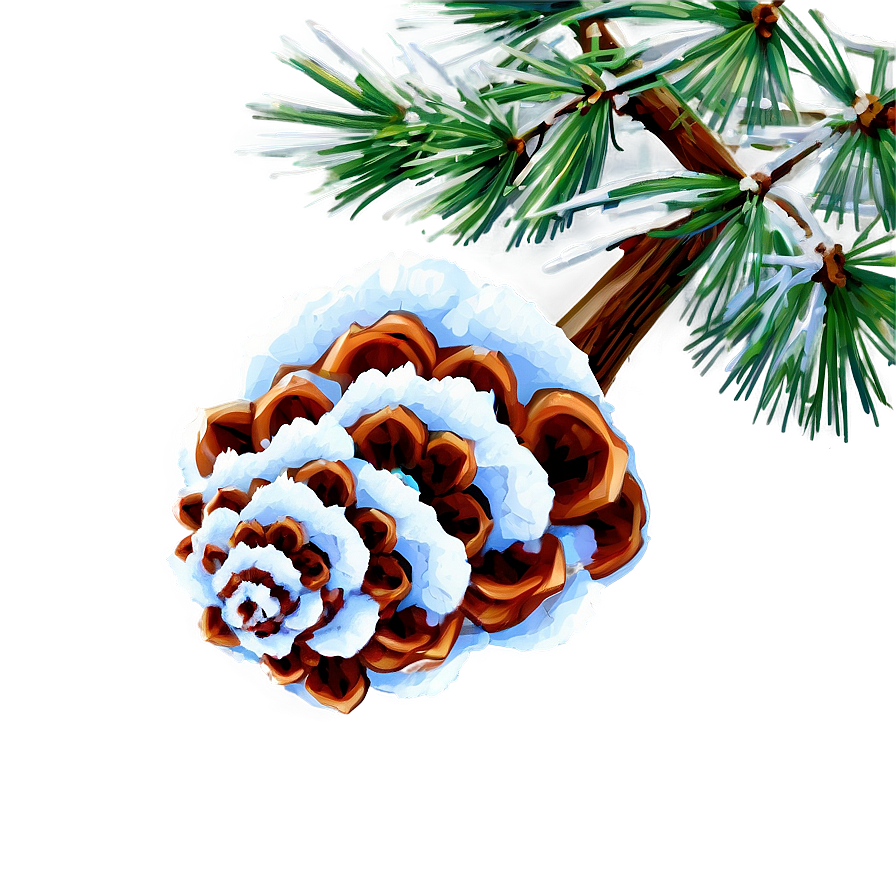 Snow-covered Pine Cones Png 06252024