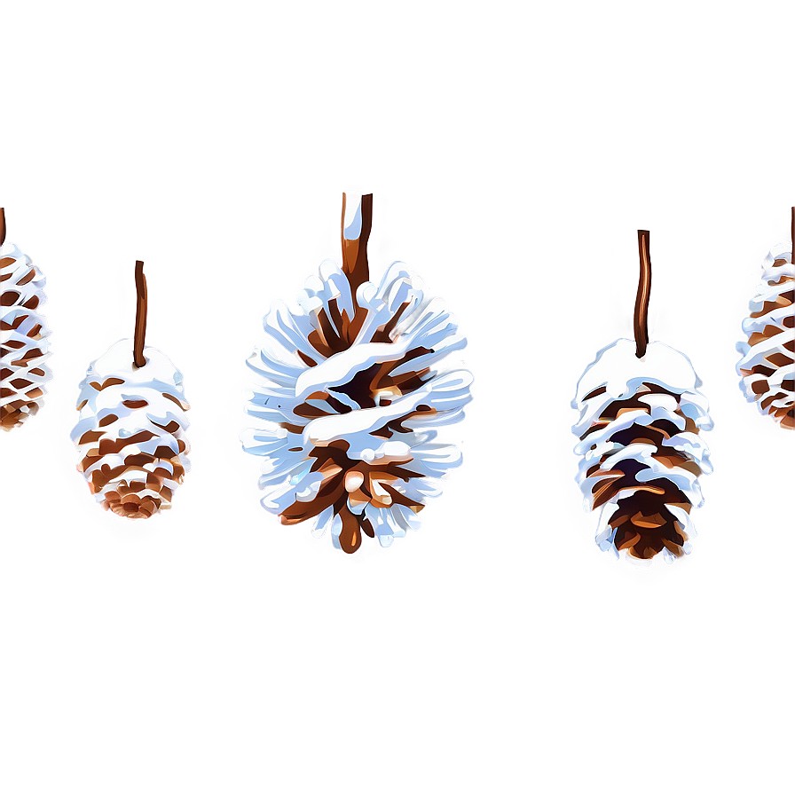 Snow Covered Pine Cones Png Ert71