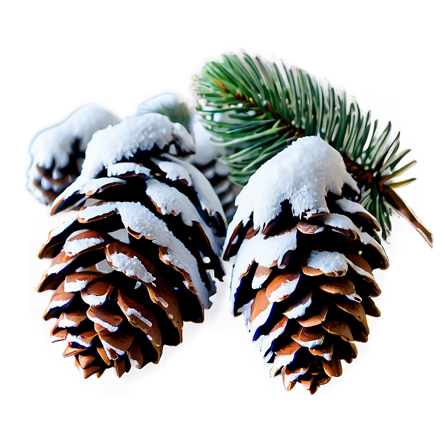 Snow-covered Pine Cones Png Qwy78