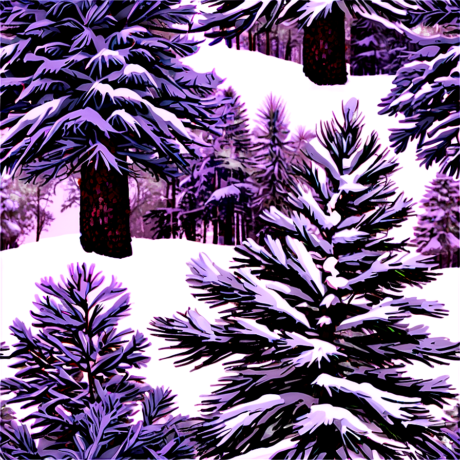 Snow-covered Pine Trees Png 31