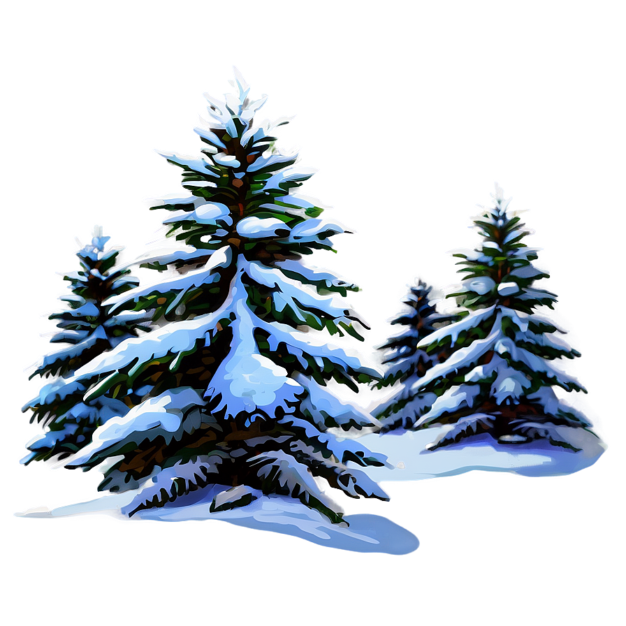 Snow-covered Pine Trees Png 34