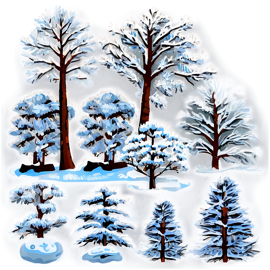 Snow-covered Pine Trees Png Dpm40