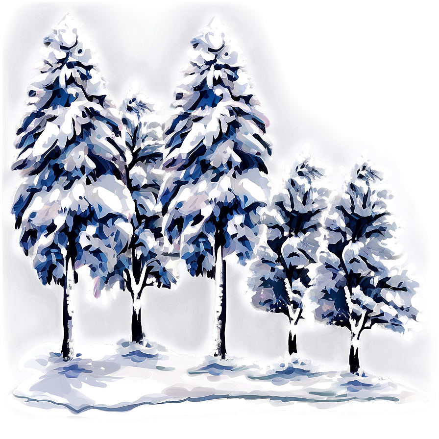 Snow Draped Winter Trees Png 5