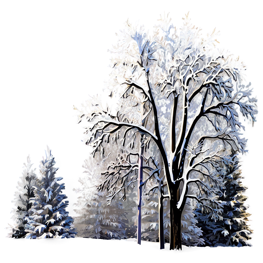 Snow Draped Winter Trees Png Ckg