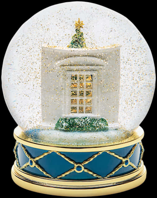 Snow Globewith Glittering Christmas Tree