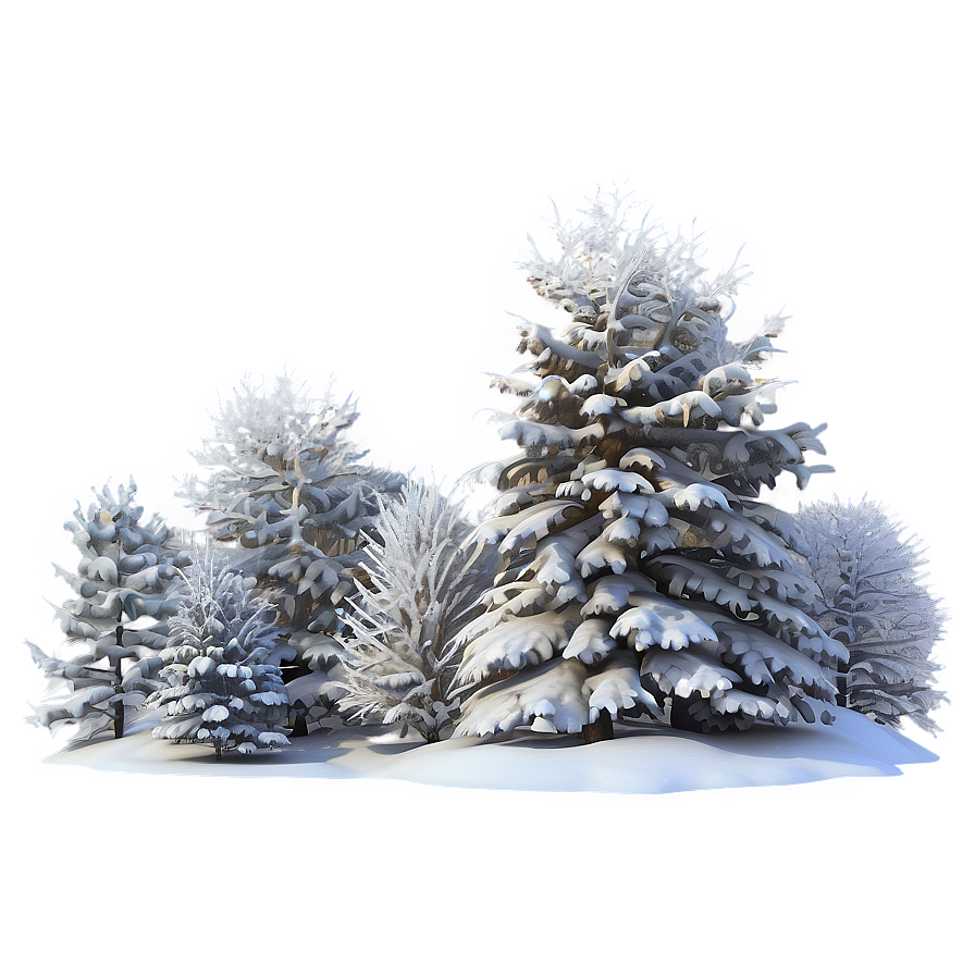 Snow Laden Trees Png 06292024