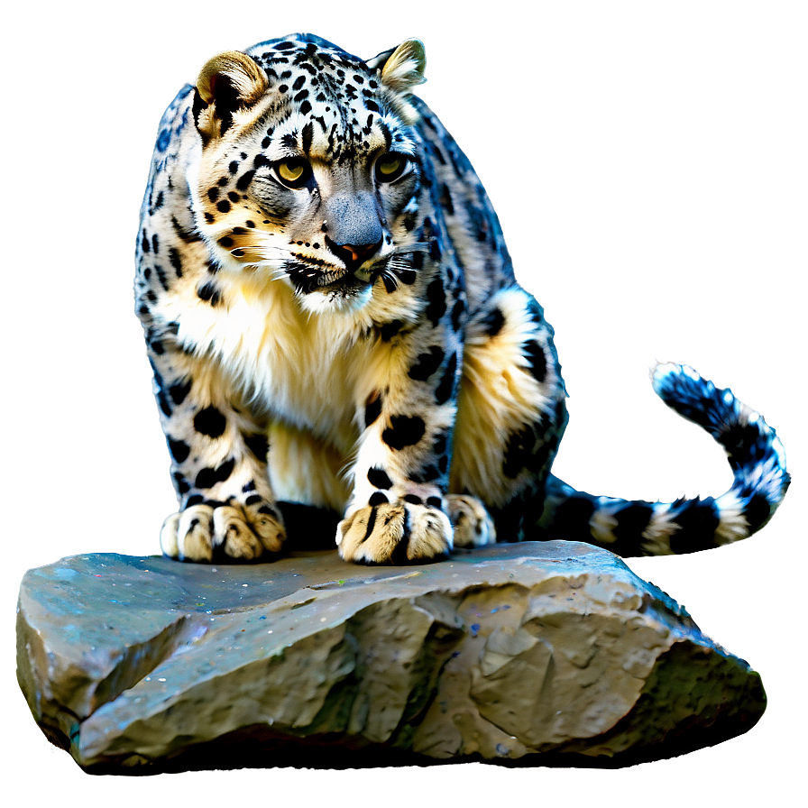 Snow Leopard Climbing Rocks Png Aka