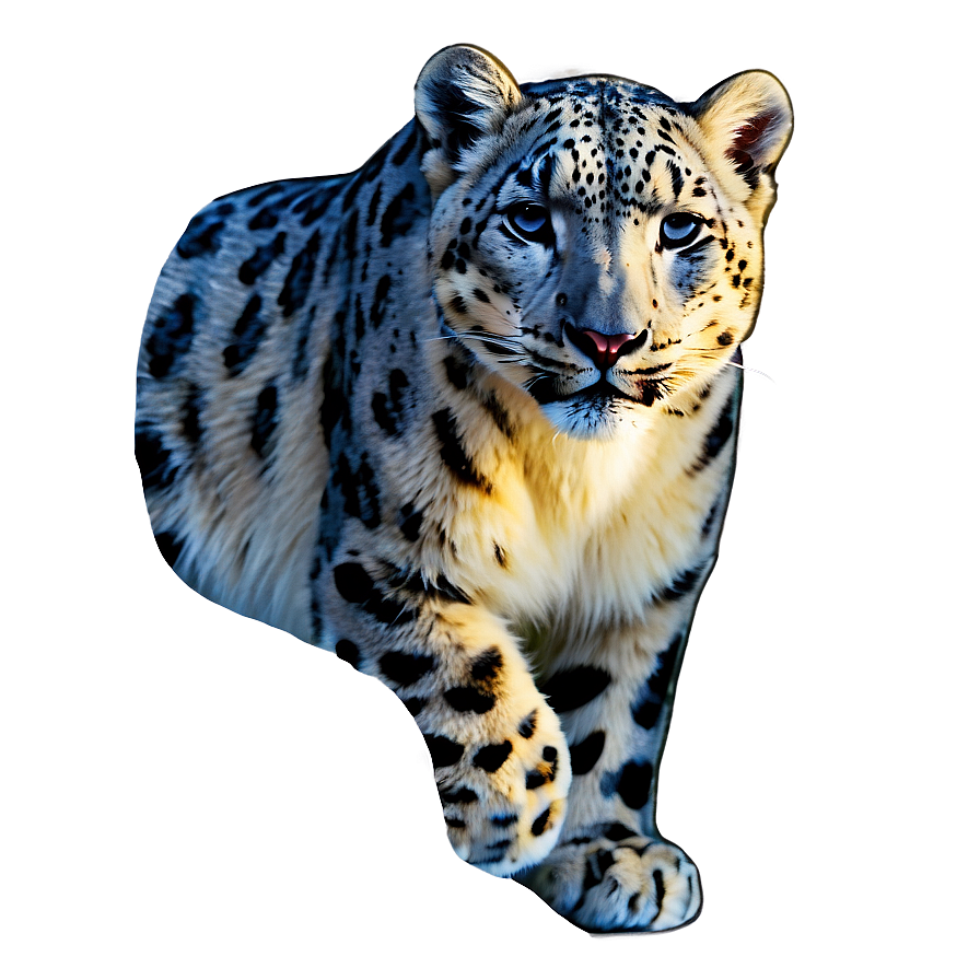 Snow Leopard During Sunset Png 49