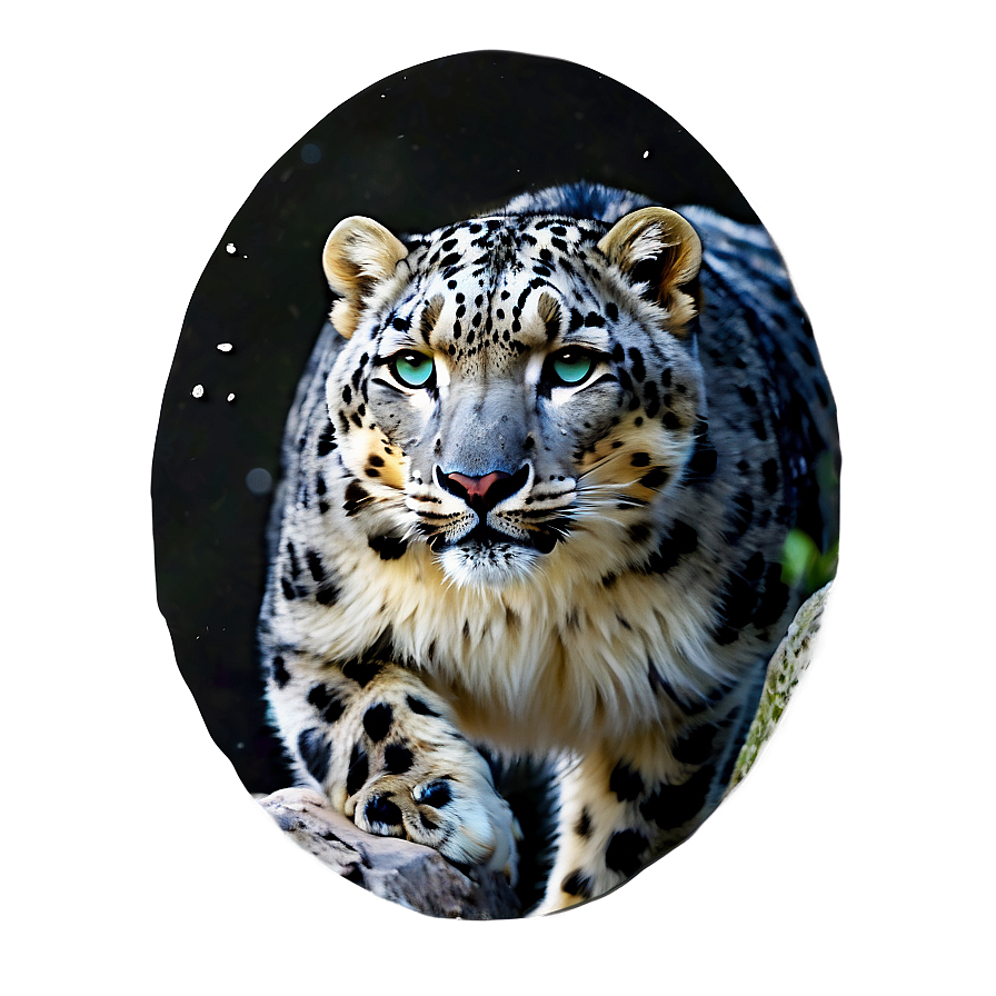 Snow Leopard In Moonlight Png Imw62