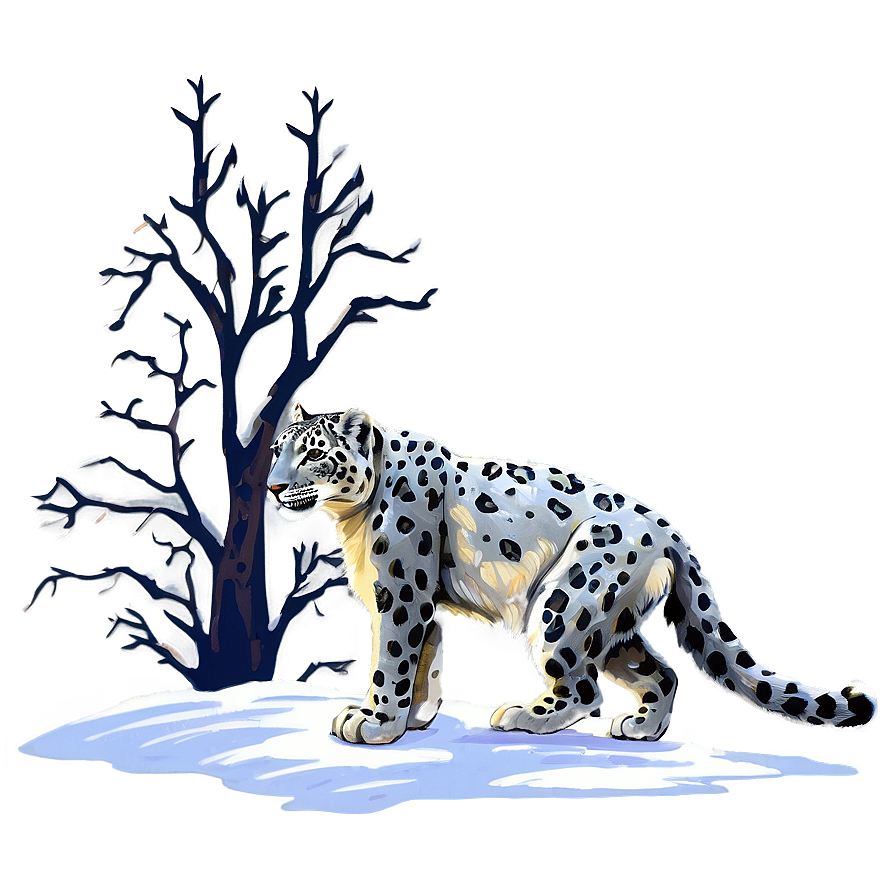 Snow Leopard In Mystic Forest Png 54