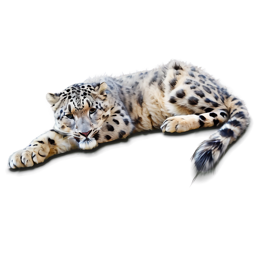 Snow Leopard Sunbathing Png 06122024