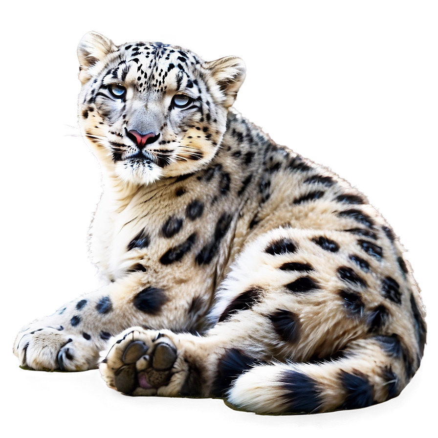 Snow Leopard Sunbathing Png Lsq