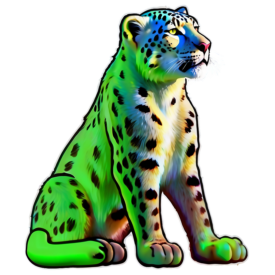 Snow Leopard With Northern Lights Png 06122024