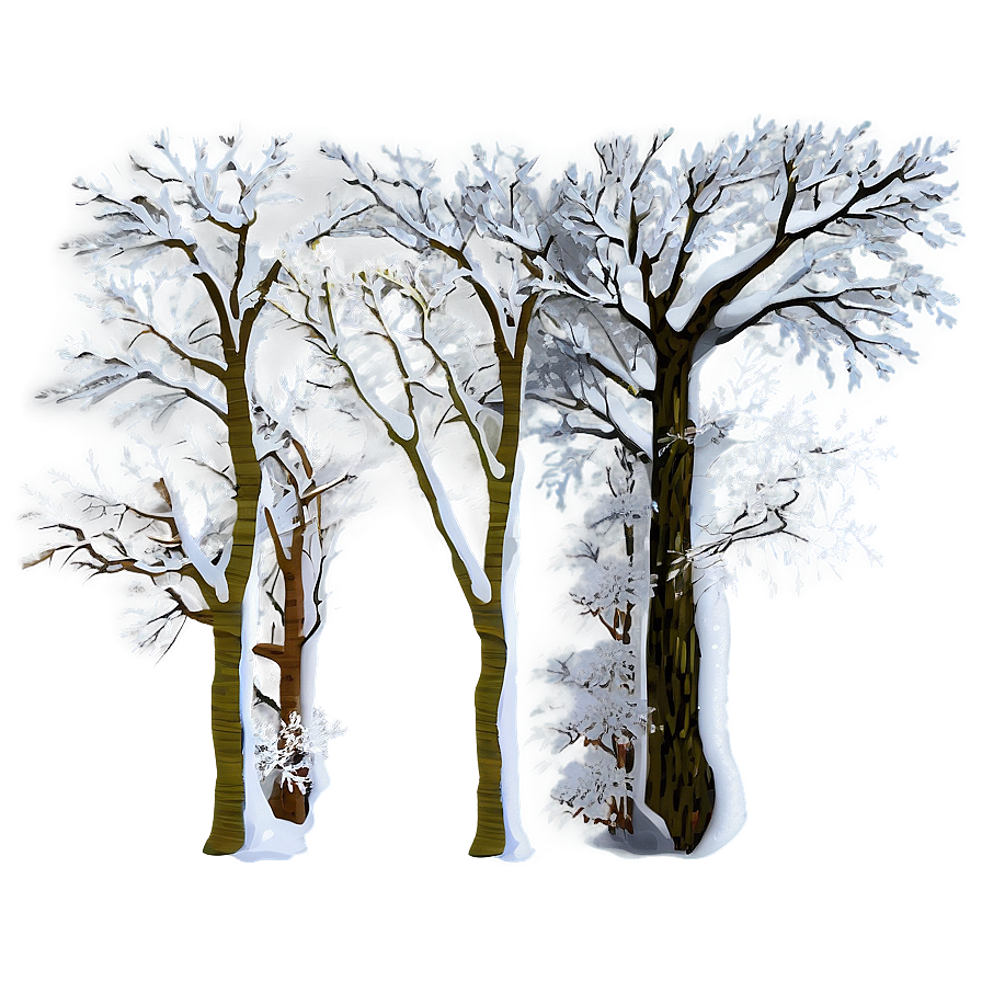 Snow Veiled Trees Png 17