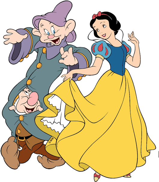 Snow White With Dwarfs Illustration