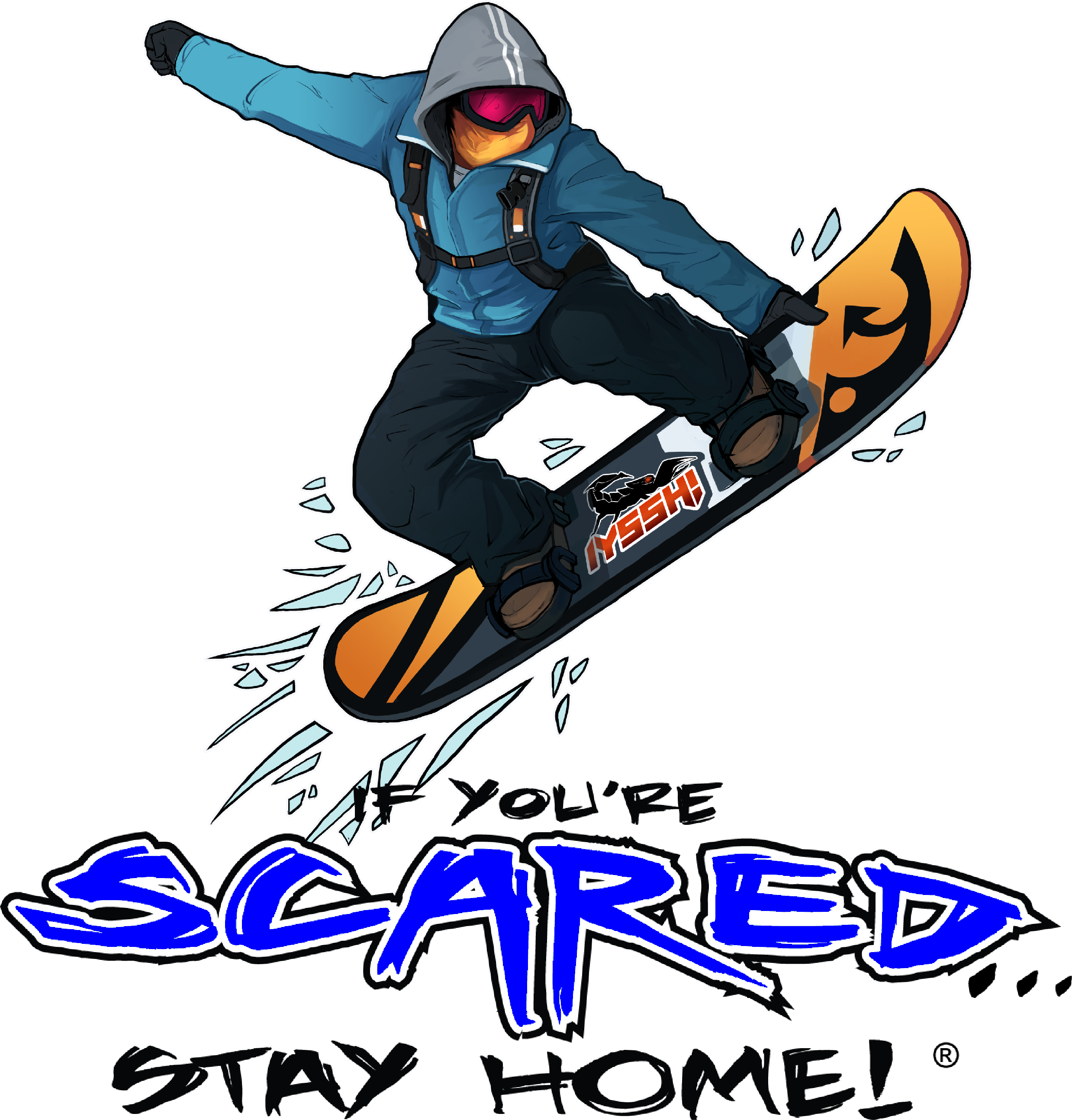 Snowboarder Action Illustration