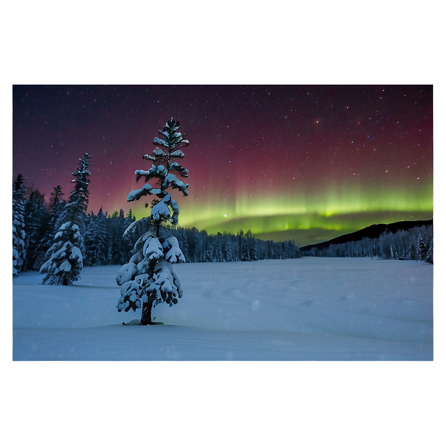 Snowfall At Northern Lights Png 99