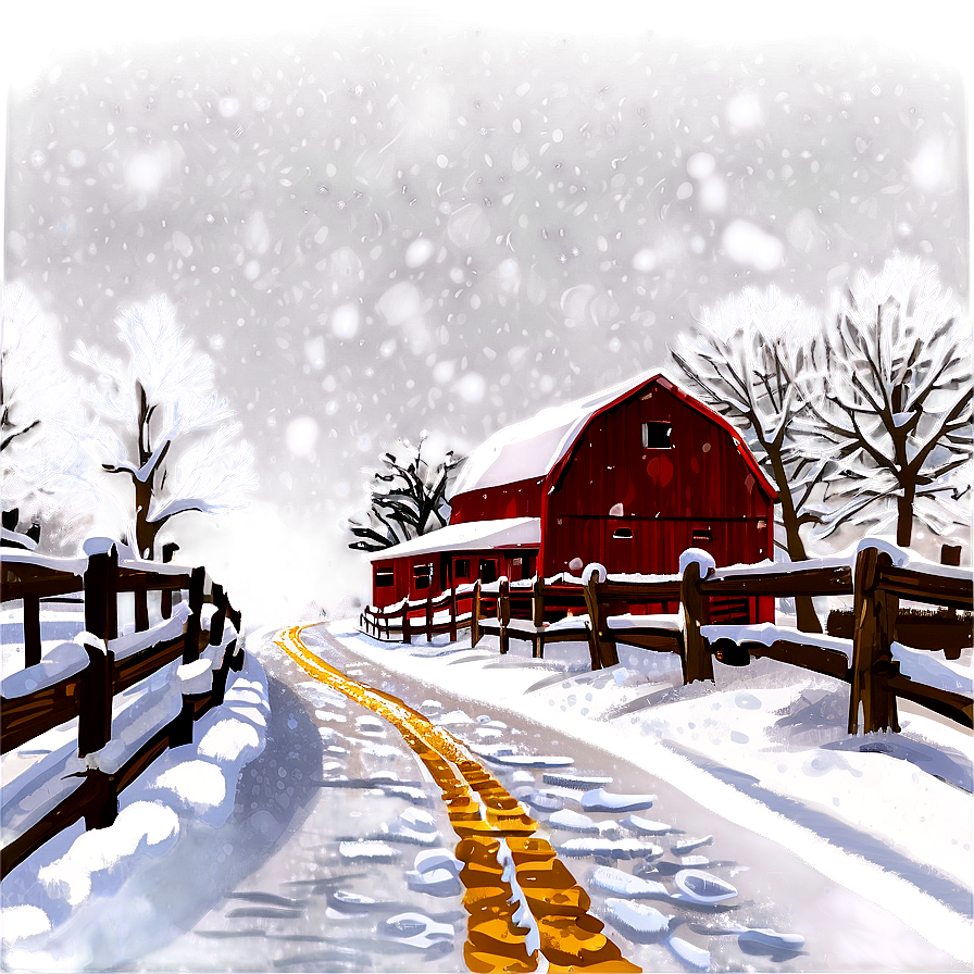 Snowfall Country Road Png 6