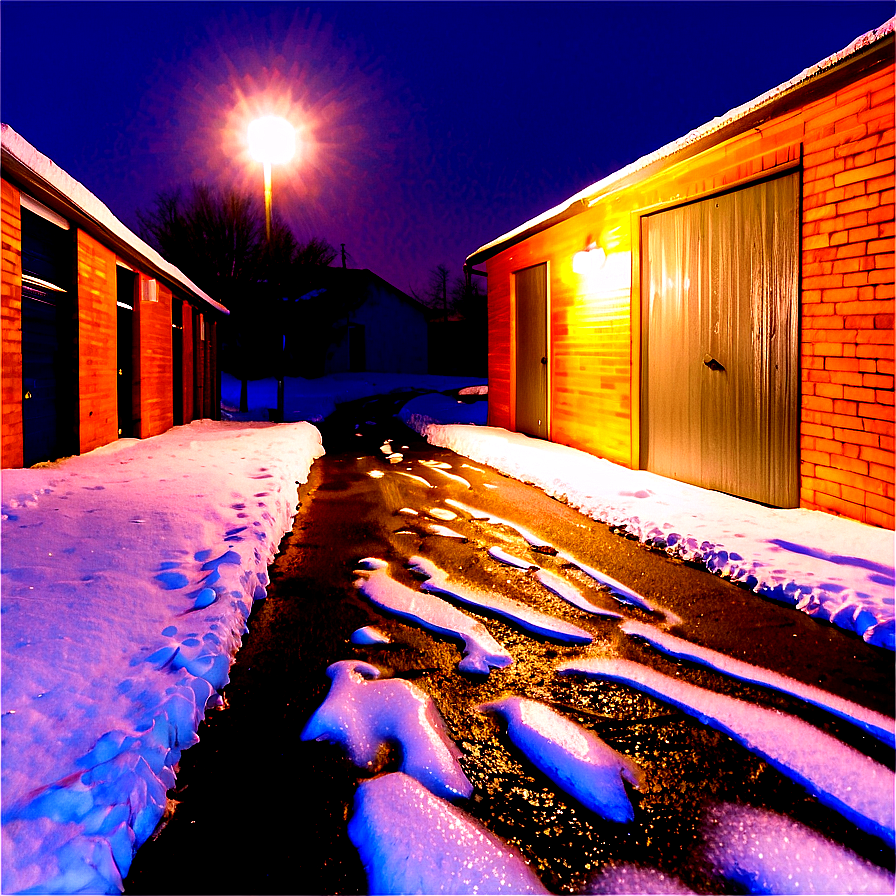 Snowfall In Alleyway Png Twb67