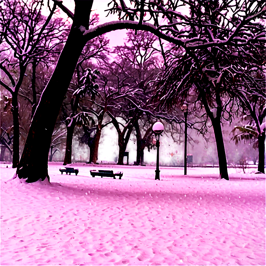 Snowfall In City Park Png Foe