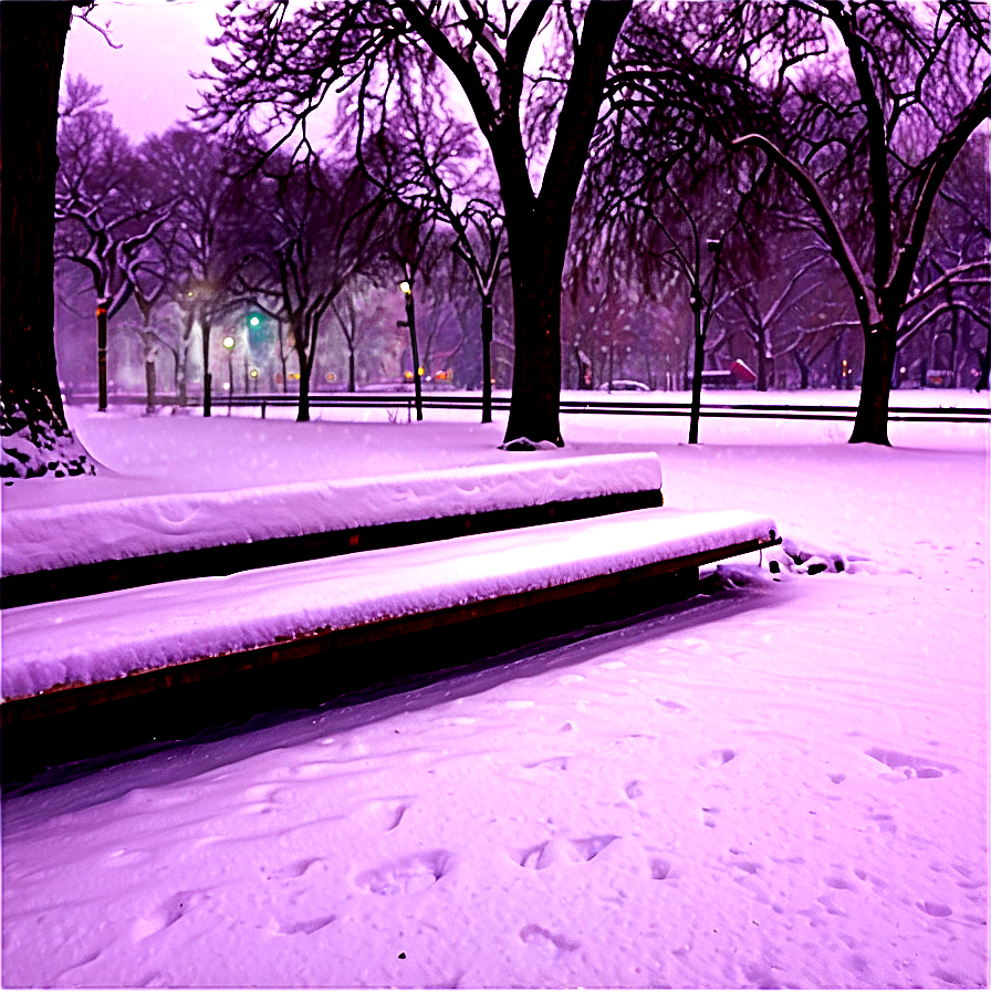 Snowfall In City Park Png Rro35