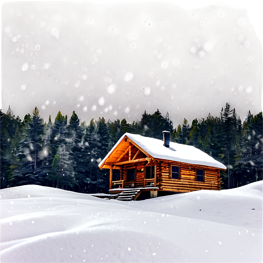 Snowfall On Cabin Png Agf