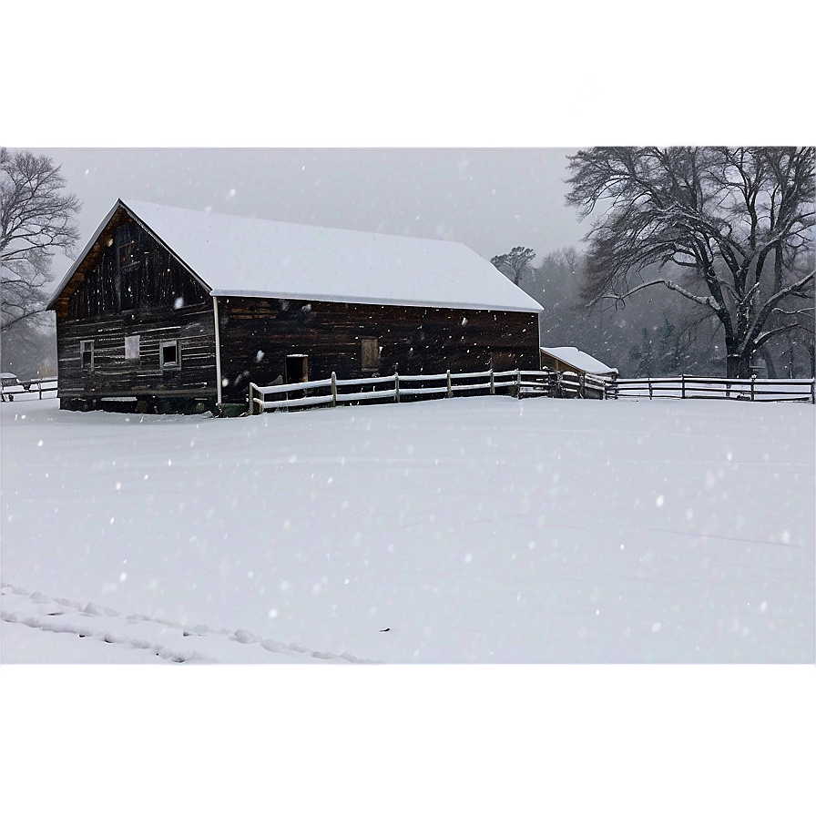 Snowfall On Farm Png Ngg