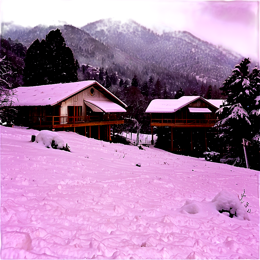 Snowfall On Mountainside Village Png Rcs