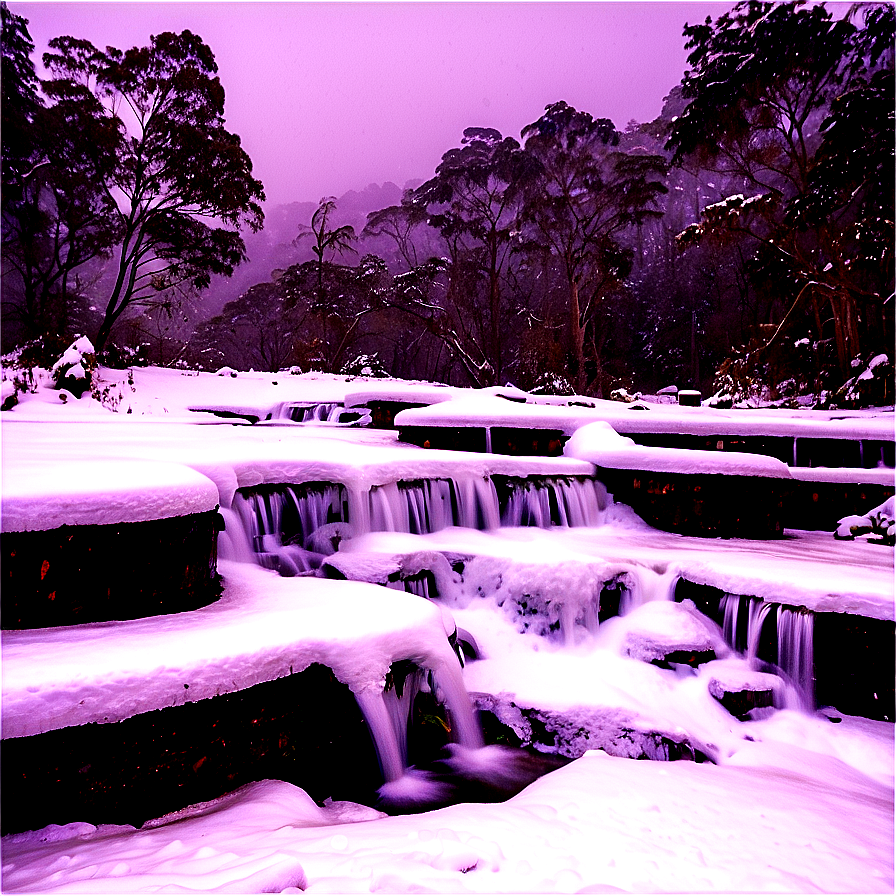 Snowfall Over Hot Springs Png Bha