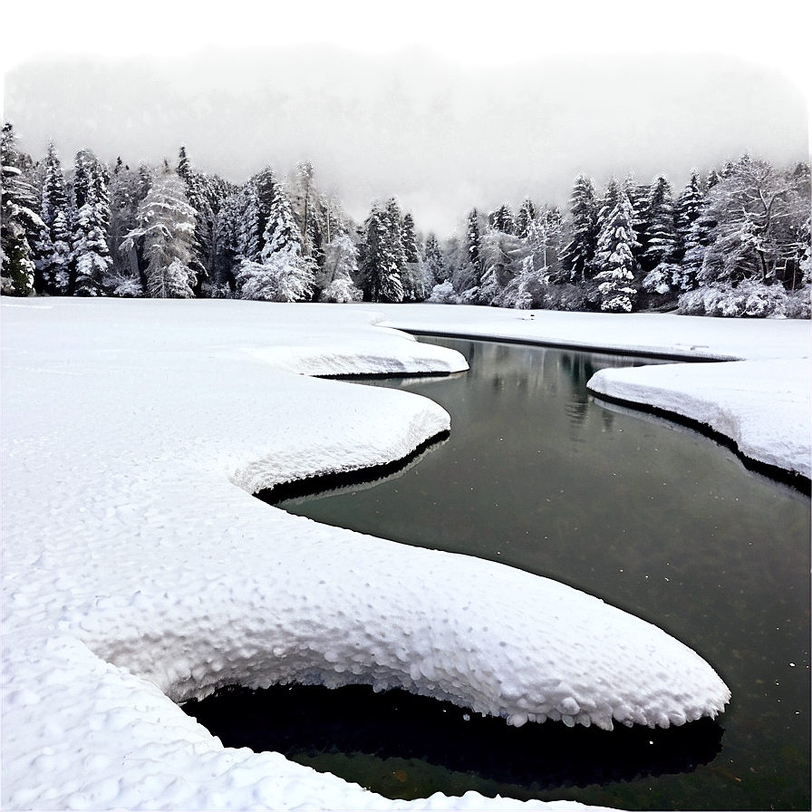 Snowfall Over Lake Png 14