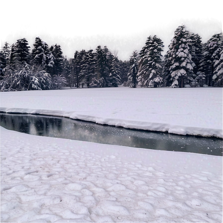 Snowfall Over Lake Png Fcm19