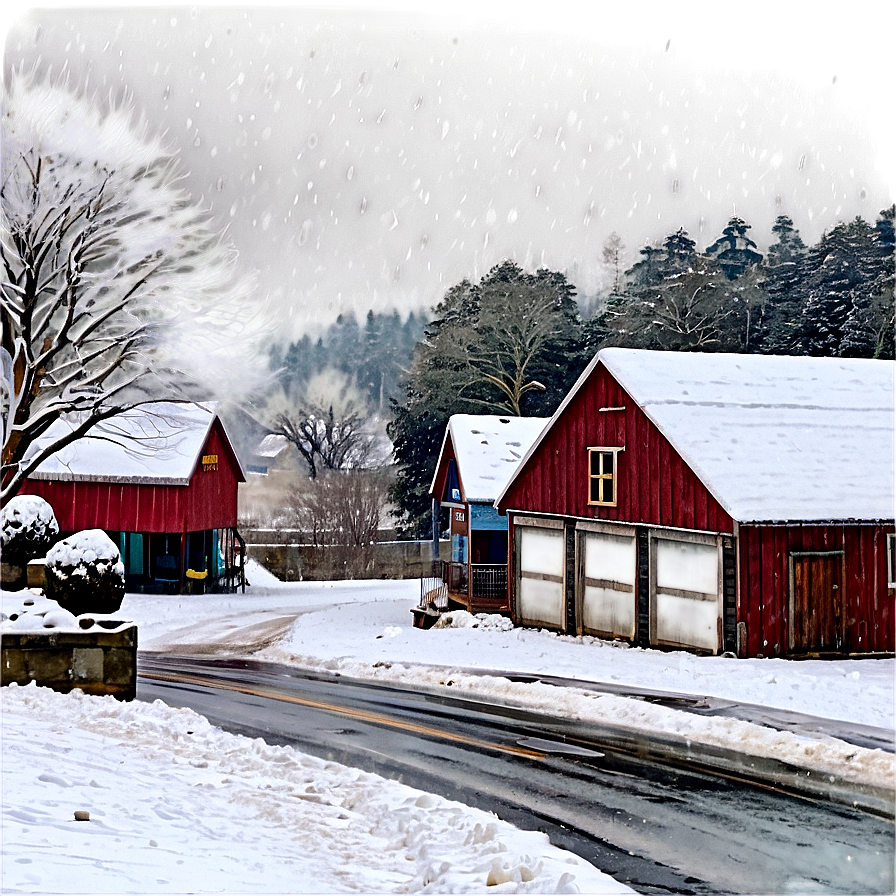 Snowfall Over Seaside Town Png 28