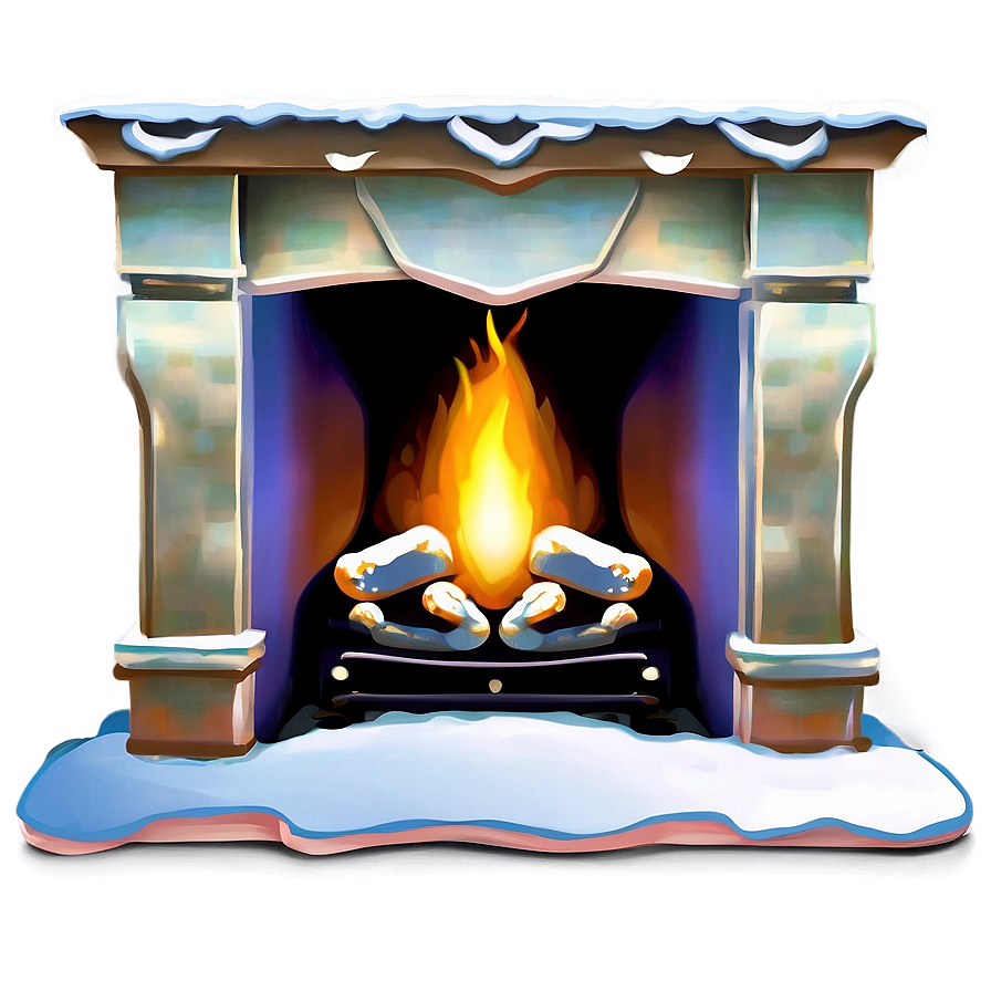 Snowflake Decorated Christmas Fireplace Png Jve