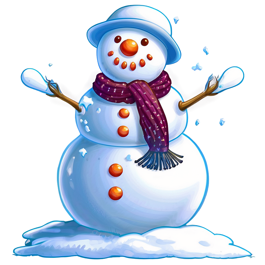 Snowman And Snowflakes Png Jsm