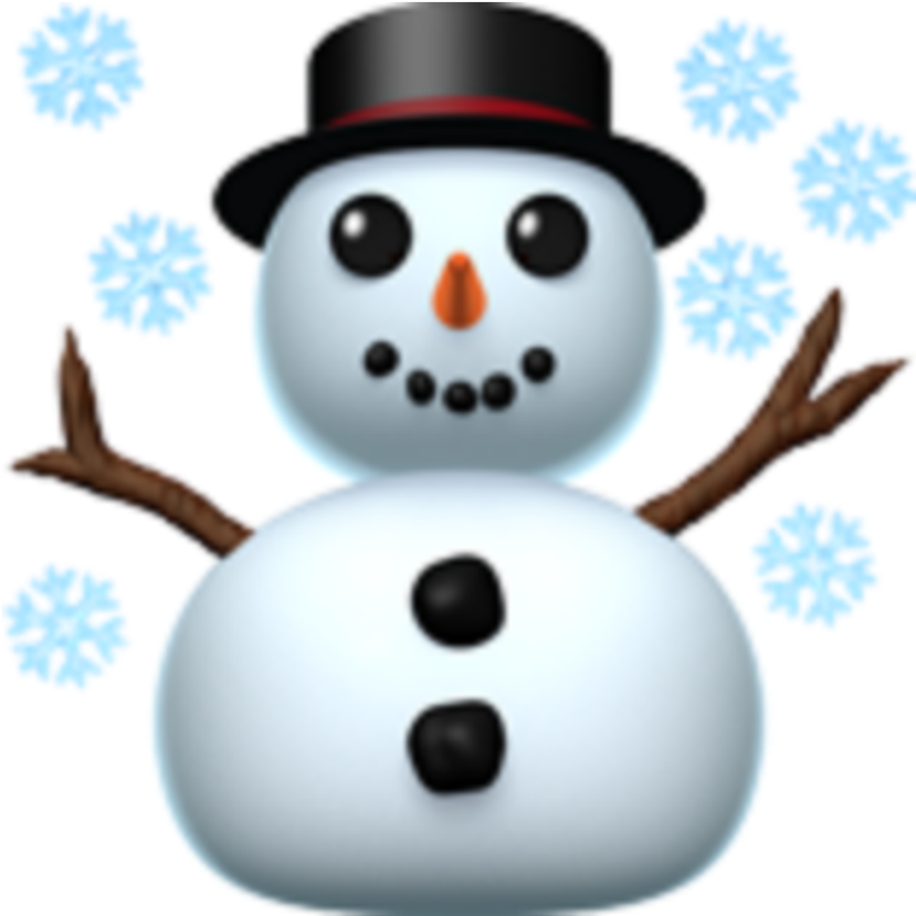 Snowman Emojiwith Snowflakes