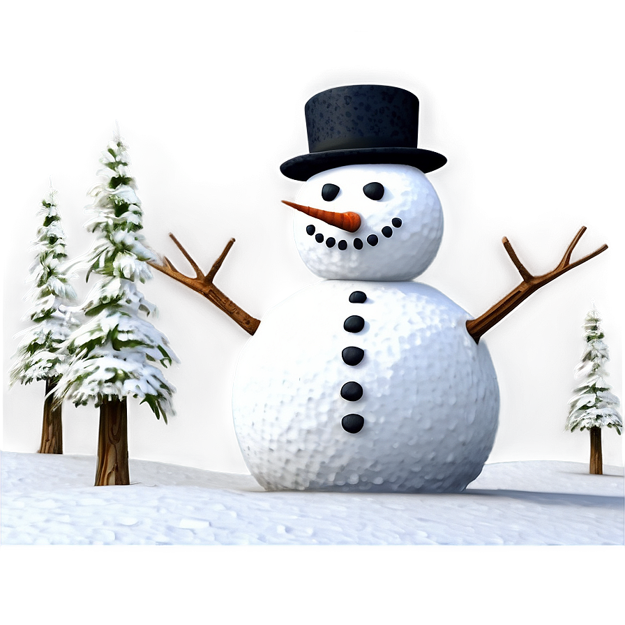 Snowman In Forest Setting Png Oif62