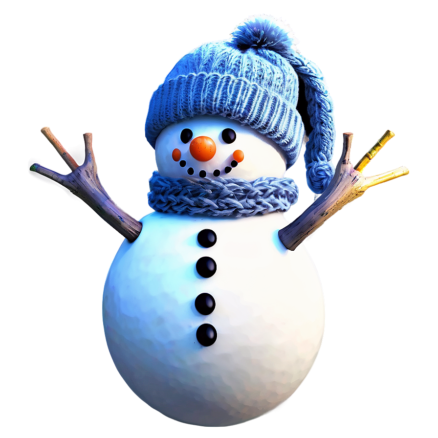 Snowman In Knit Hat Png Qrg12
