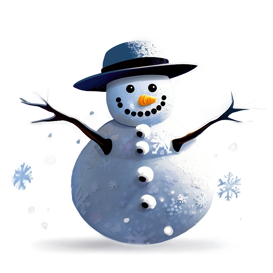 Snowman On Snowy Hill Png 77