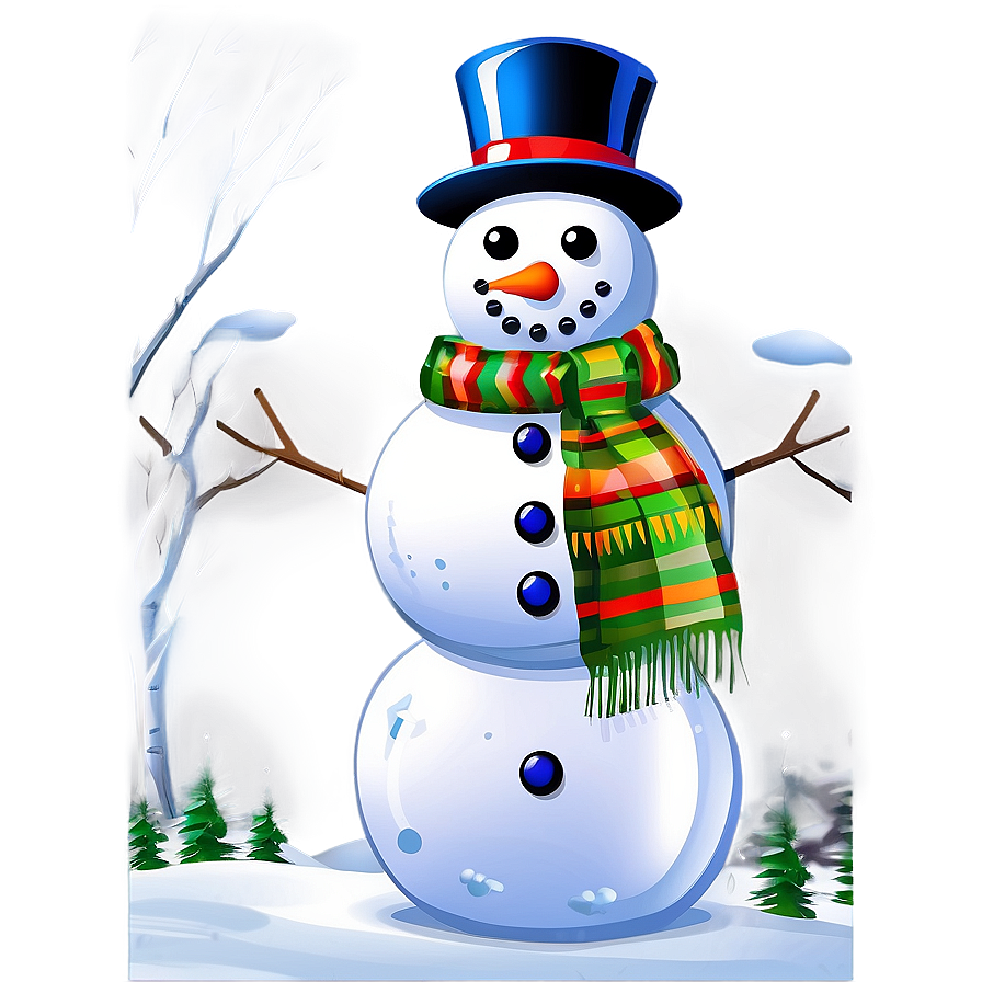 Snowman Scene Background Png 05032024