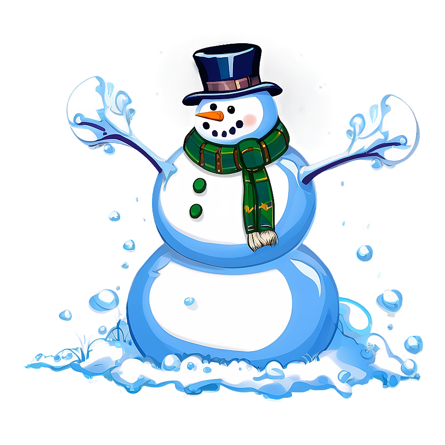 Snowman Under Snowfall Png Gps