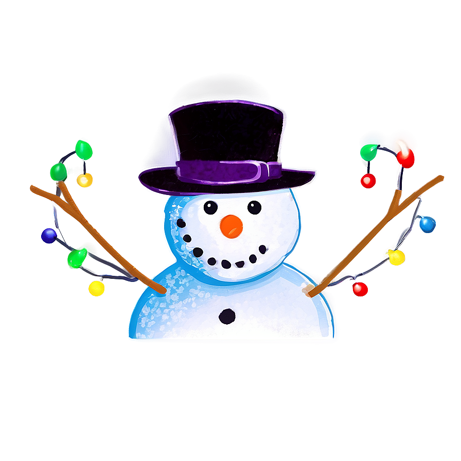 Snowman With Christmas Lights Png 05032024