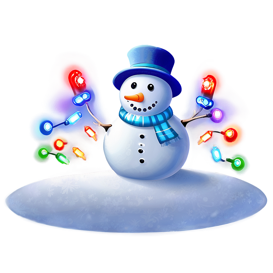 Snowman With Christmas Lights Png 25
