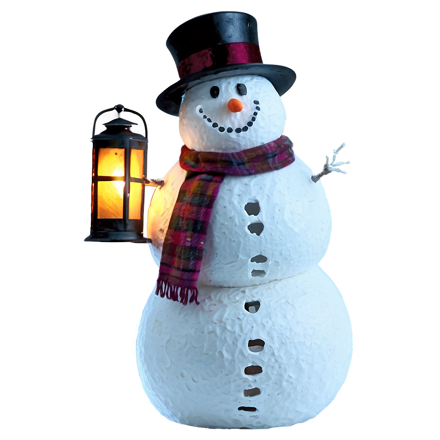 Snowman With Lantern Png Krn26