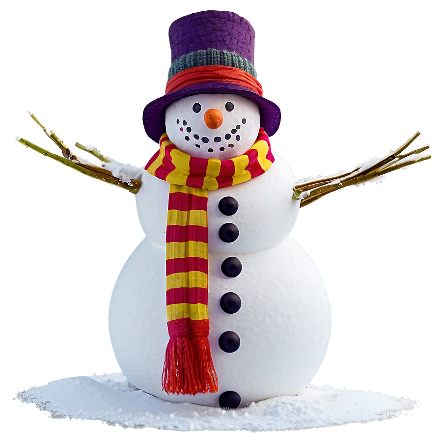 Snowman With Pets Png 19