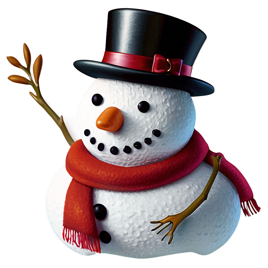Snowman With Scarf Png 05032024