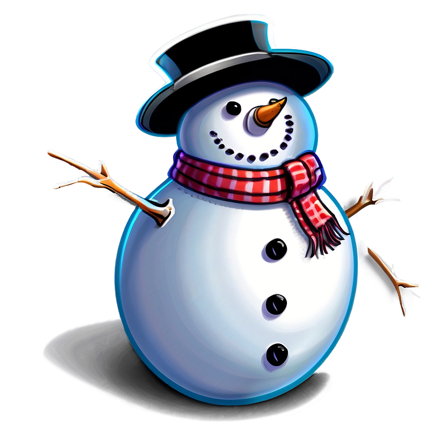 Snowman With Top Hat Png Rfy