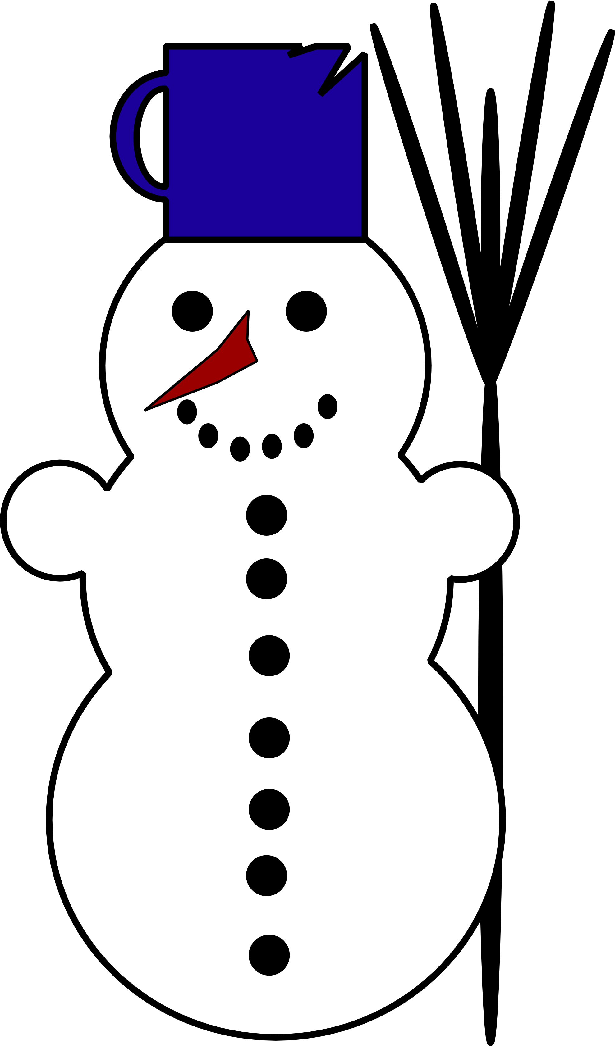 Snowmanwith Top Hatand Broom Clipart