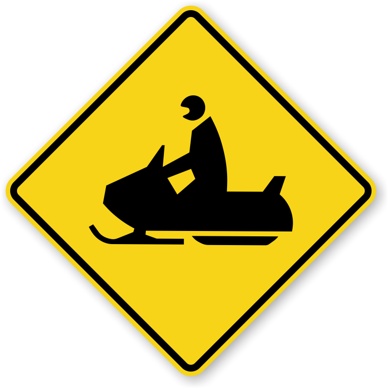 Snowmobile Warning Sign Graphic