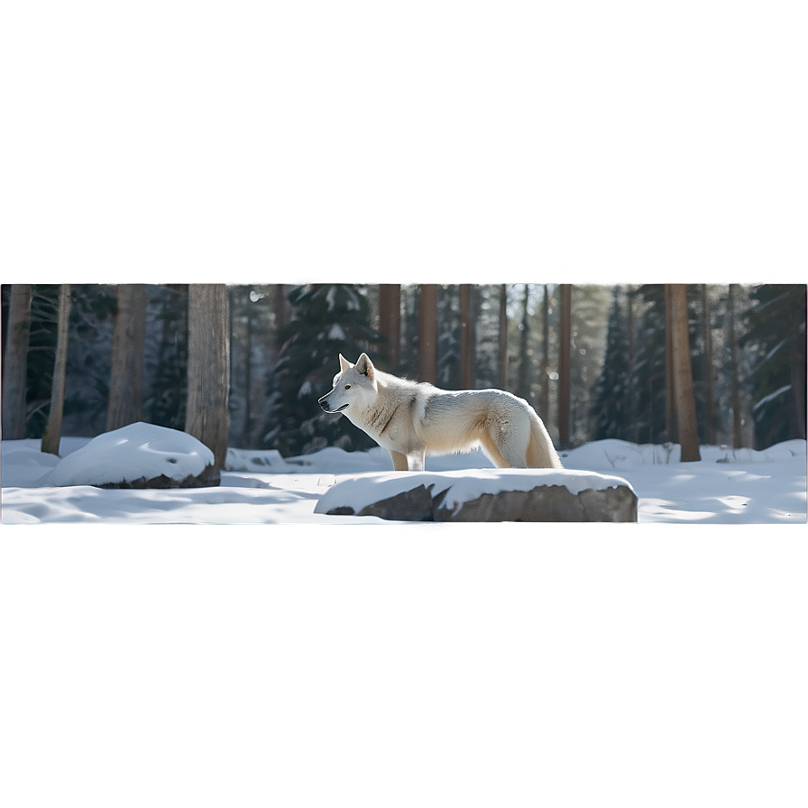 Snowy Alpha Wolf Scene Png Pte