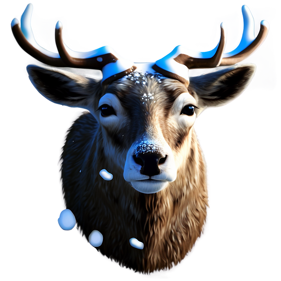 Snowy Caribou Portrait Png 95